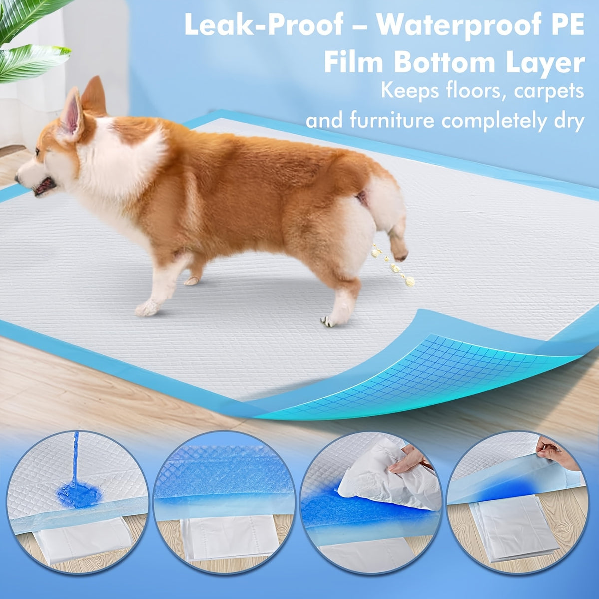 Extra Large Disposable Dog Pee Pads 58 x 32 Inch, 40 Count Super Absorbent Leak-Proof Puppy Potty Training Pads for Cars, Crates and Sofas