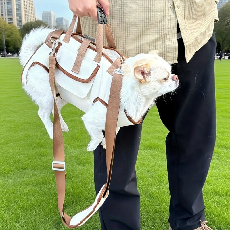 Pet Carrier Backpack 3 Piece Set with Towing Rope, Breathable Dog Backpack with Crossbody Bag and Portable Handbag, Small Dog Cat Travel Carrier for Outdoor Play, Hiking and Short Distance Trips