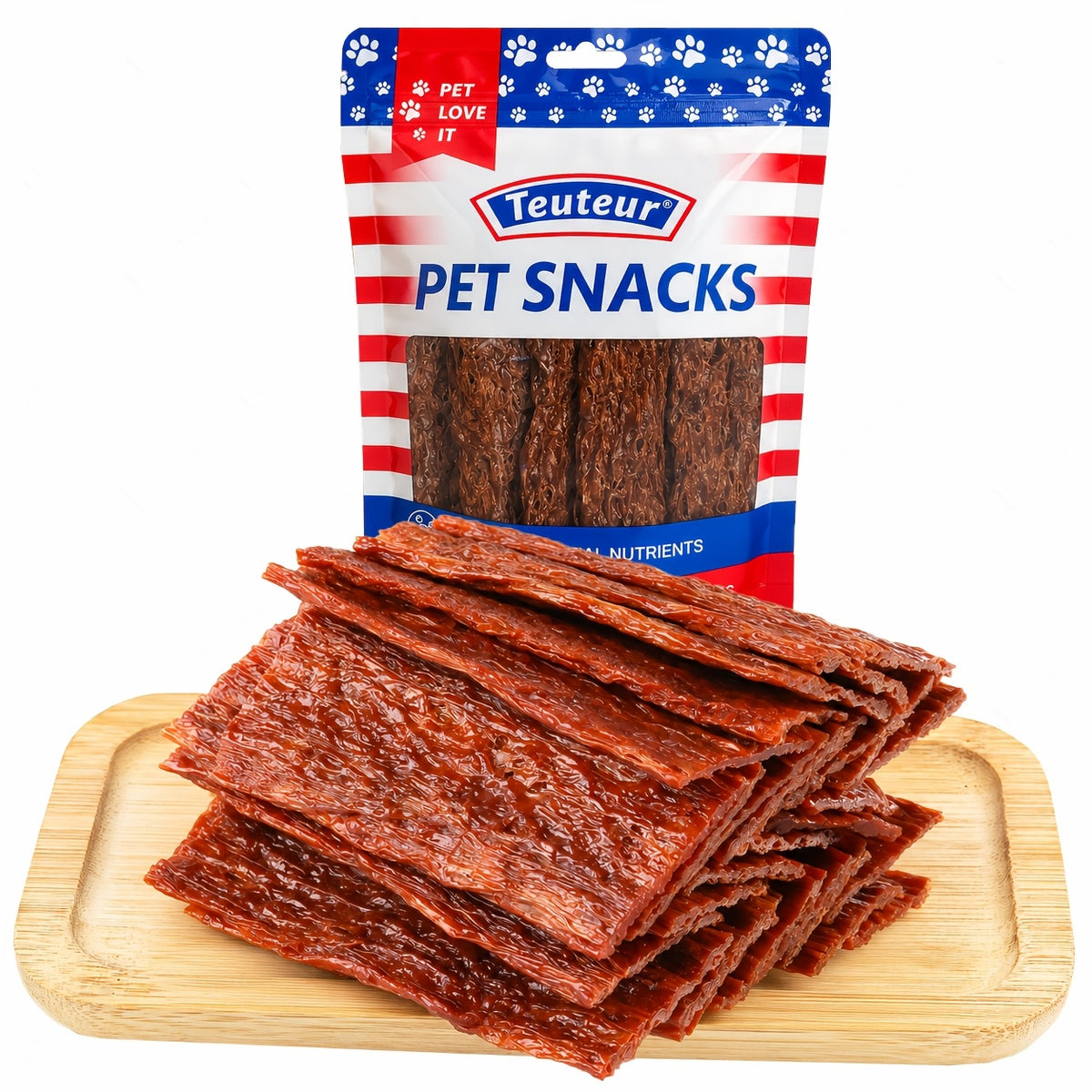 Beef Strips for Dogs 100g Beef Tendon Slices, Canine Snack Treats for Supervised Reward Time, Home Training Practice and Everyday Bonding