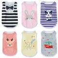 Dog Clothes 6 Pack with Cute Prints, Breathable Polyester Pet Outfits for Small and Medium Dogs and Cats, XS to XL for Everyday Dress-Up and Photos