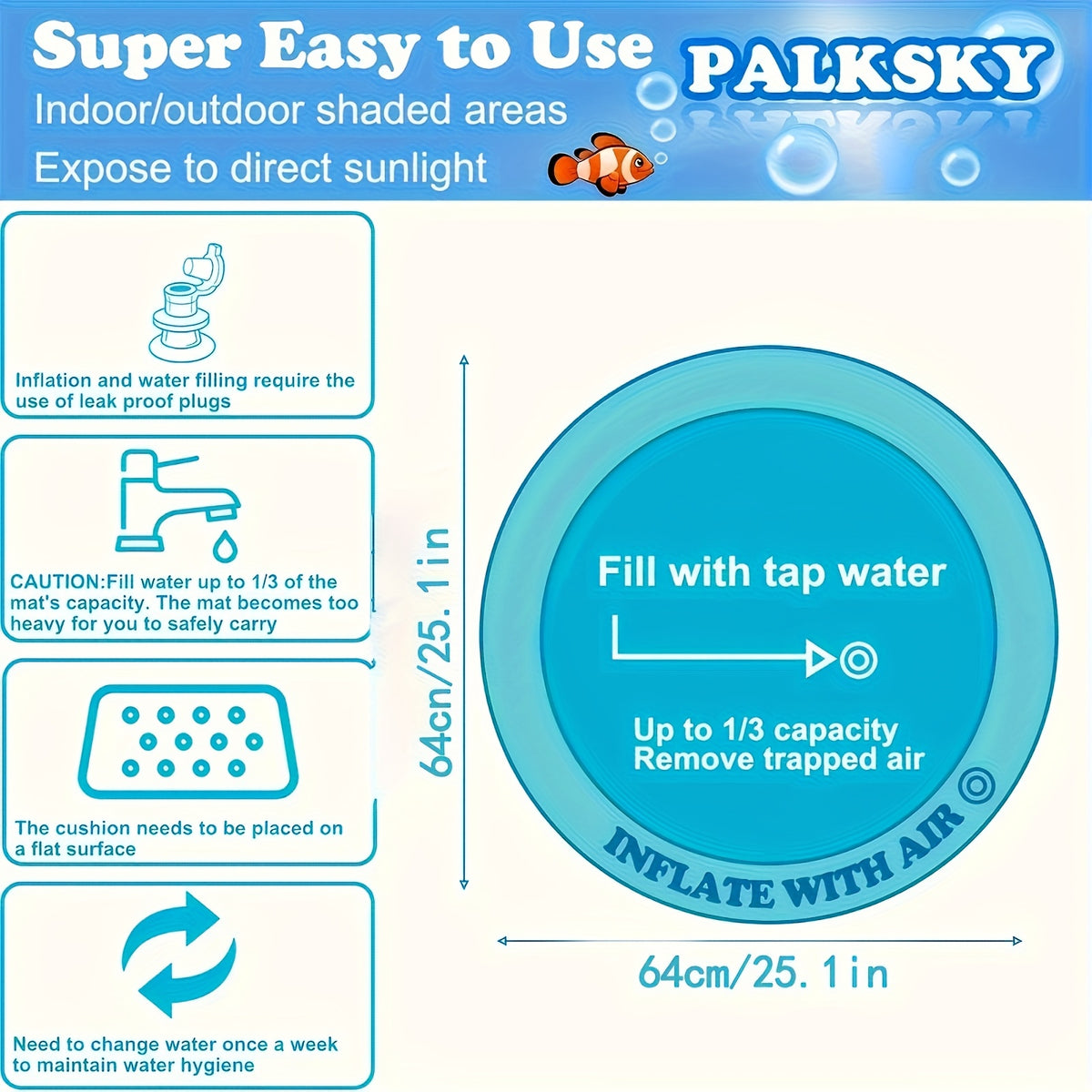 Cat Water Play Mat for Indoor Cats, PVC Floating Fish Activity Toy in Dolphin Style, Battery-Free Interactive Enrichment for Kittens