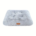 Long Plush Dog Bed Mat in Grey, Thickened Washable Pet Sleeping Cushion for Dogs and Cats, M XL and XXL Sizes for Cozy Indoor Rest