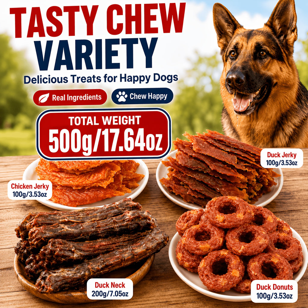 Dog Snack Combo Pack with Chicken-Flavored Milk Bars, Biscuits and Duck Chew Options, Assorted Jerky Treat Packs for Everyday Rewards
