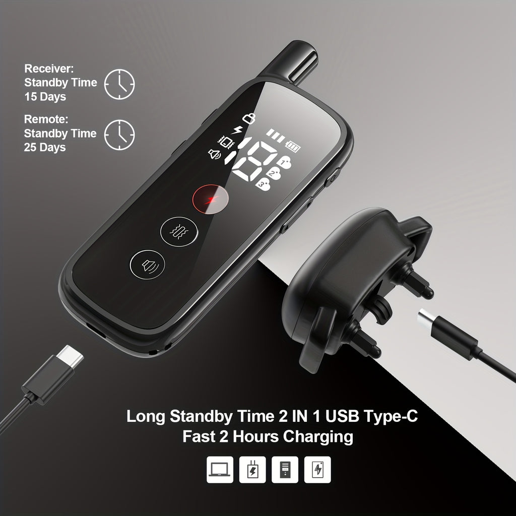 Dog Training Collar 1640ft with Remote, Black USB Rechargeable E Collar with Buzz, Vibration and Static Modes for Supervised Training, 1 to 3 Dog Options