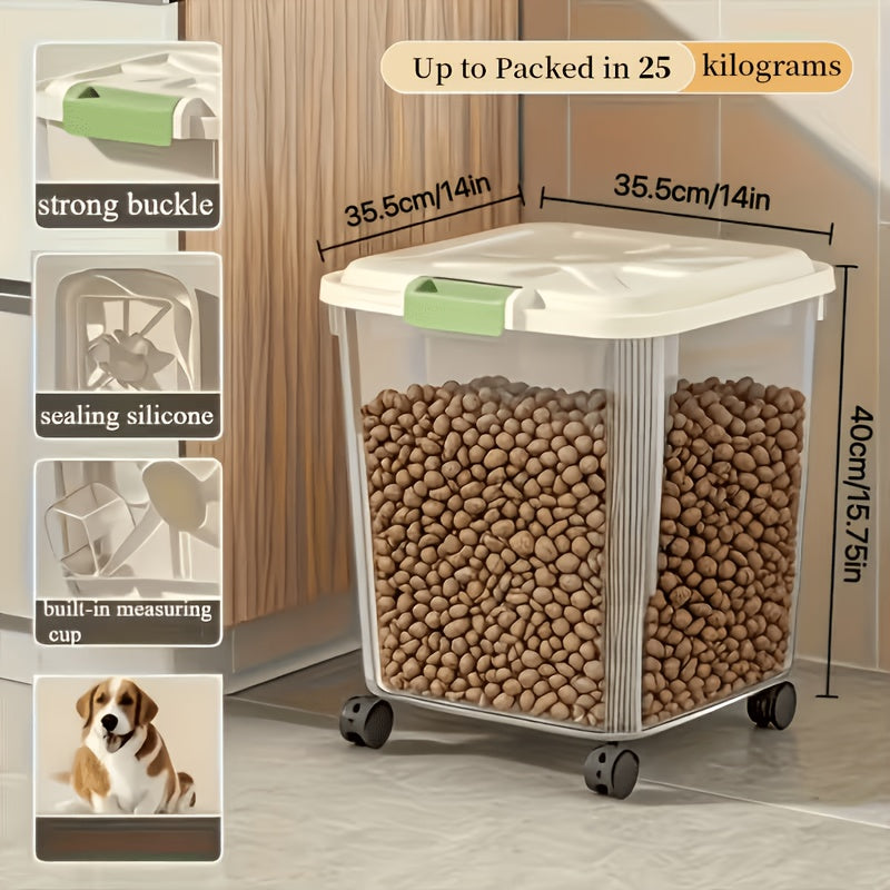 Pet Food Storage Bin with Locking Lid and Scoop, Airtight Dry Dog and Cat Food Container in 6.6 to 55.12 lb Options for Kitchen Pantry Organization