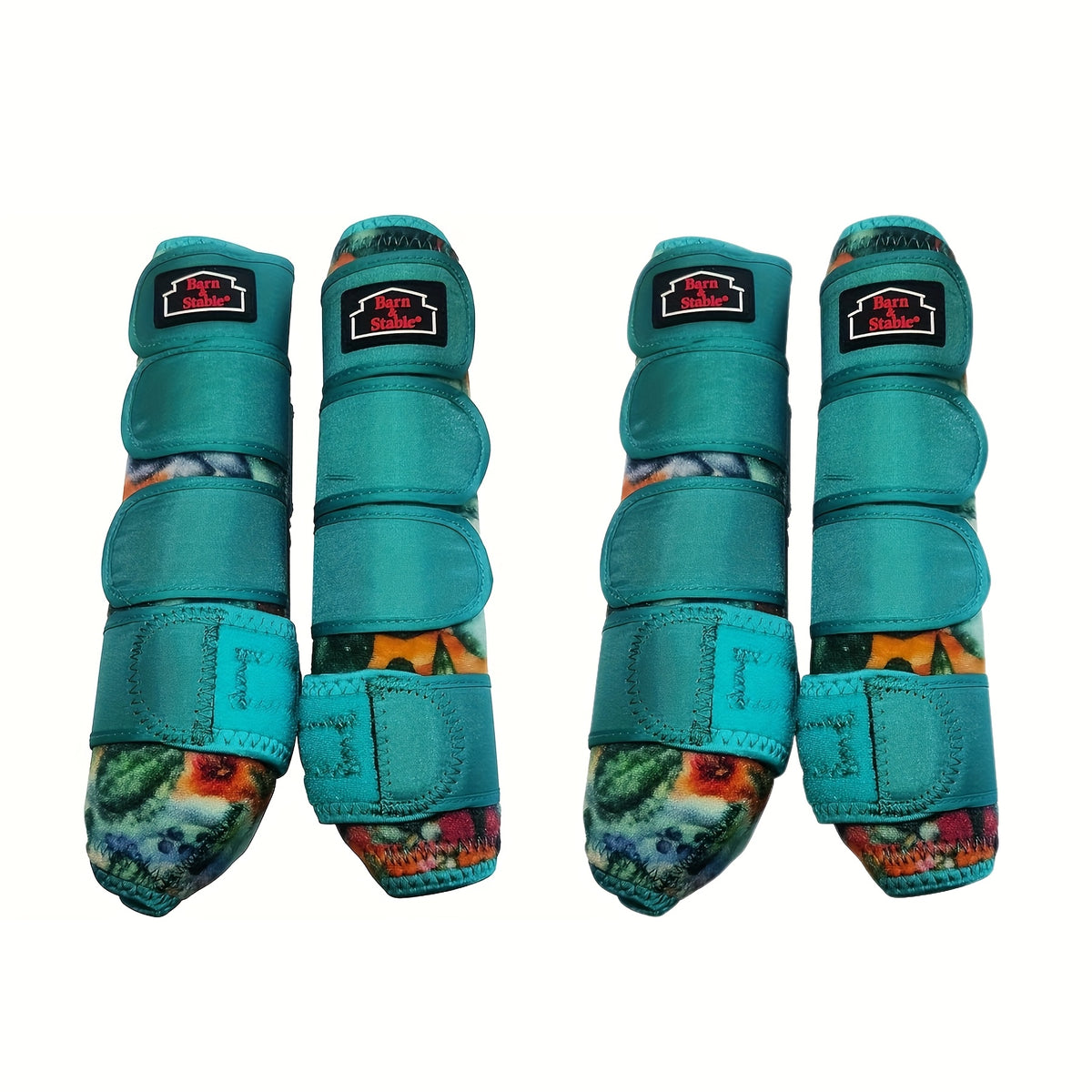 Breathable Horse Boots with Foam Cushioning and Adjustable Quick-Grip Closures, Front and Rear Leg Wraps for Endurance Training in Small, Medium and Large