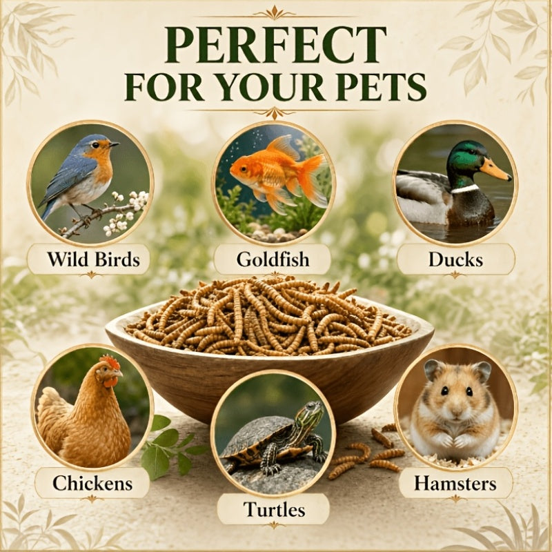 Dried Black Soldier Fly Treats 17.99oz, Larvae Snacks Listed for Chickens, Ducks, Birds and Hamsters, Supplemental Insect Feed for Animal Care