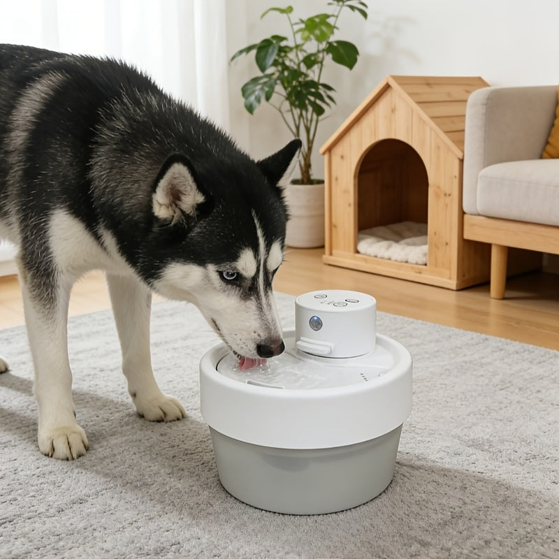 Cat Water Fountain 1L with USB Cable, Compact Automatic Circulating Pet Drinking Dispenser with Visible Reservoir for Indoor Cats and Small Dogs