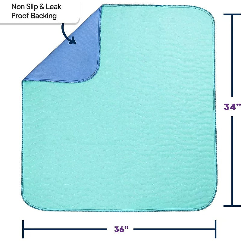 Washable Dog Pee Pad 17.72 x 23.62 Inches, Blue-Green Reusable Pet Training Mat for Puppy House Training, Dog Crates and Pet Beds
