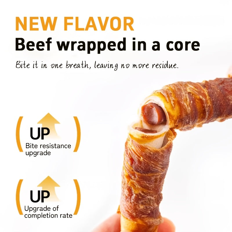 Duck Wrapped Beefhide Dog Chews, 116g 4.09oz Layered Chew Sticks with Thick Chewy Texture for Medium and Large Dogs, Supervised Reward Treats