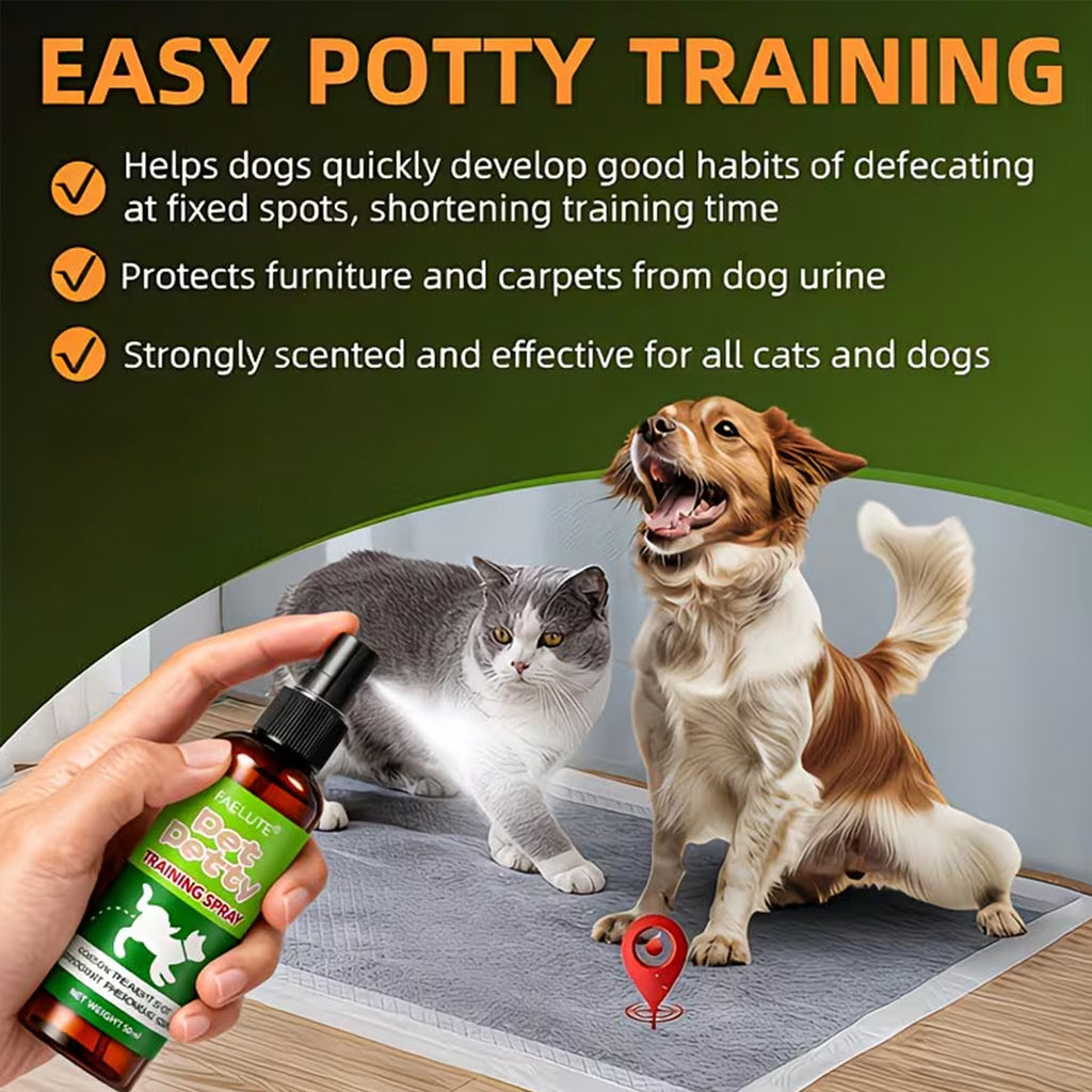 Pet Potty Training Spray for Indoor Puppy and Kitten House Training, Toilet Routine Support for New Pet Owners with 1 or 2 Piece Options