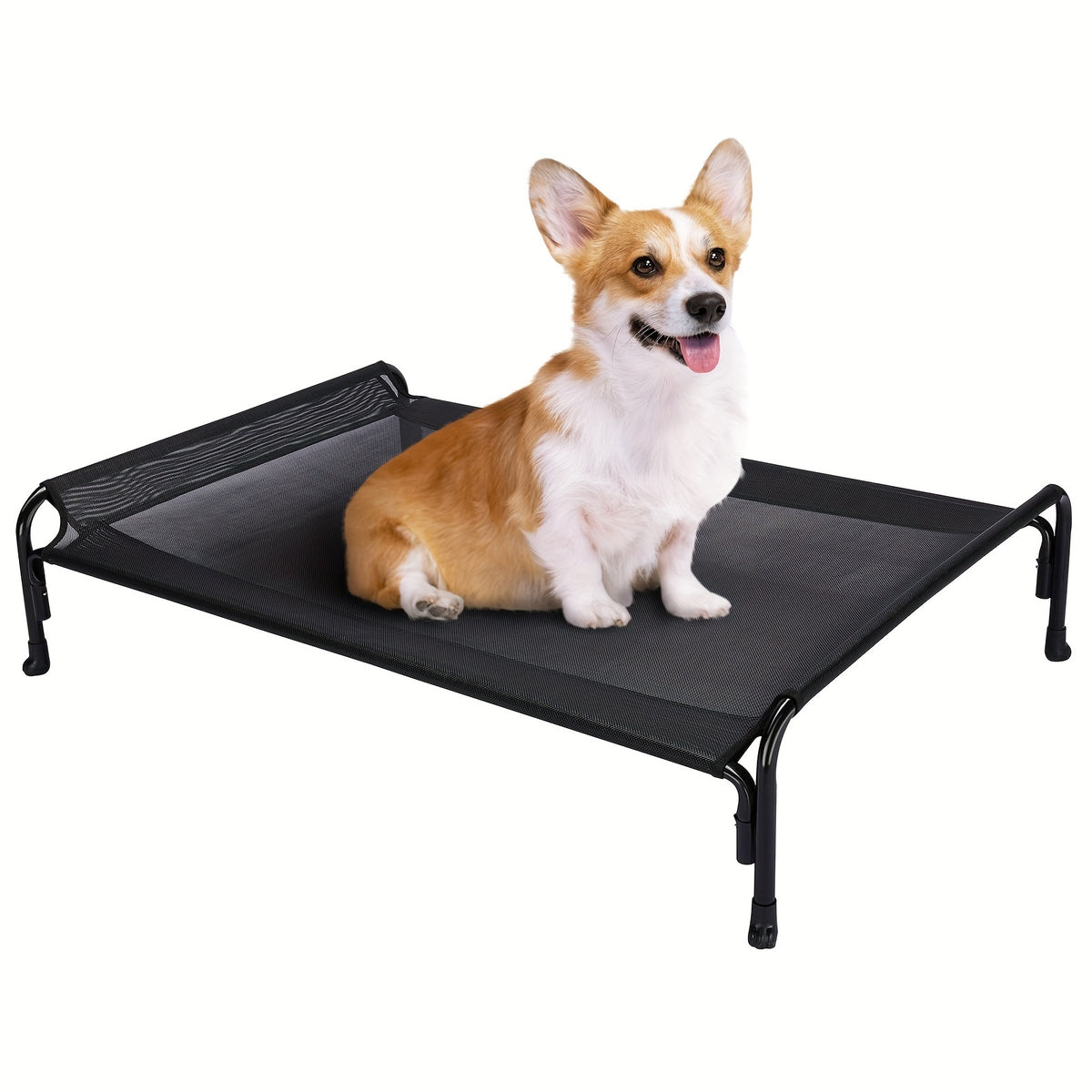Elevated Dog Bed with Sloped Headrest, Breathable Raised Pet Cot in M to XXL Sizes for Indoor Lounging, Outdoor Rest and Camping