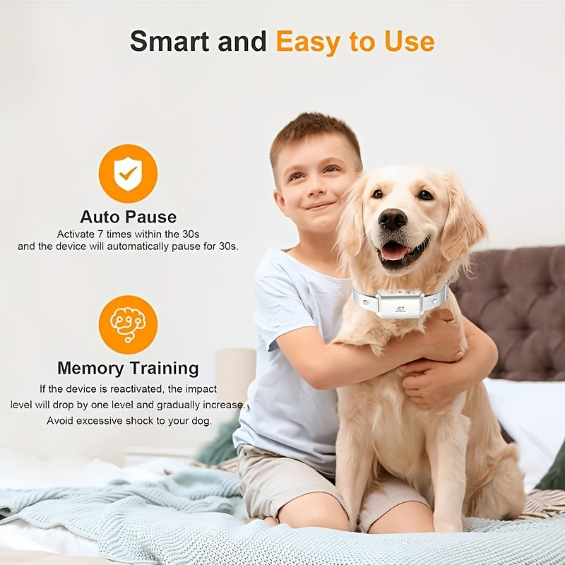 Anti Bark Collar for Dogs with 3 Sensitivity Levels, 7 Intensity Settings, Beep, Vibration and Optional Static Mode for Supervised Training