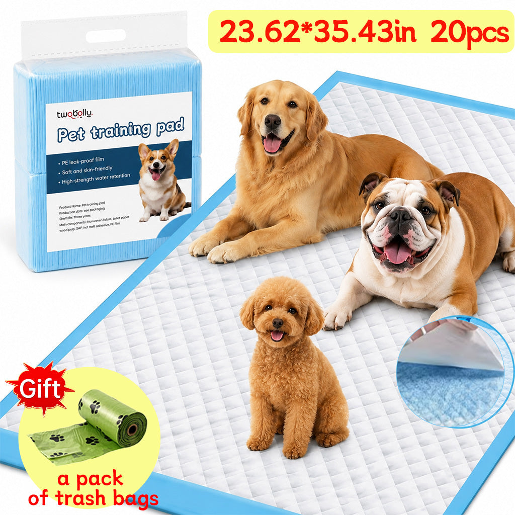 Puppy Potty Pads with Bonus Bags or Duck Toy, Extra Large Absorbent Leakproof Dog Pee Pads for Indoor House Training and Everyday Accidents