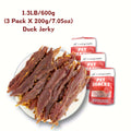 Duck Jerky Dog Treats 3-Pack, Three 200g Bags of Chewy Duck Meat Strips for Training Rewards and Daily Snacks for Small, Medium and Large Dogs