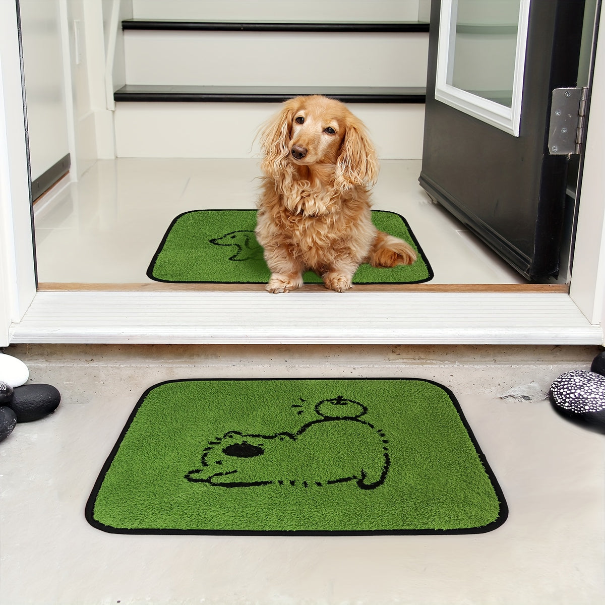 Washable Pee Pads for Dogs 18 x 24 Inches, Reusable Non-Slip Puppy Potty Training Mats with Dog Designs for Floors, Crates and Couches