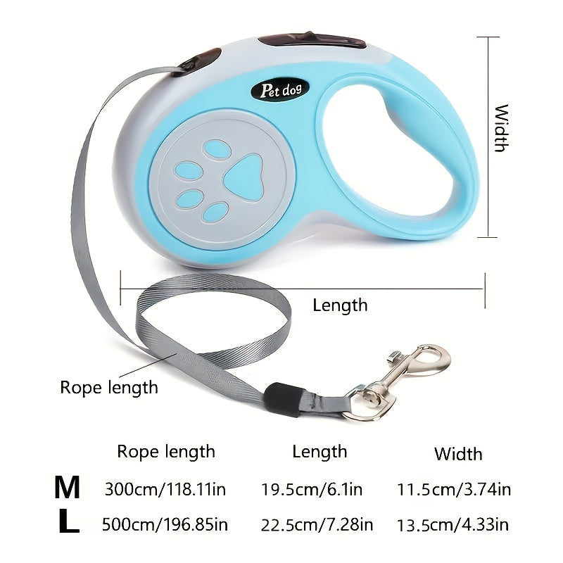 Extendable Pet Leash for Dog and Cat Walks, Black Size L Portable Walking Lead for Supervised Outdoor Strolls and Everyday Pet Outings