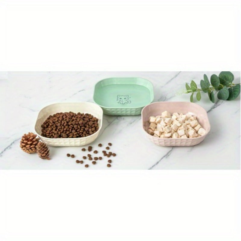 Shallow Cat Bowls 6-Piece Set, Non-Slip Wet Food Plates with Anti-Tip Design for Indoor Cat Feeding Routines, Mixed Random Colors