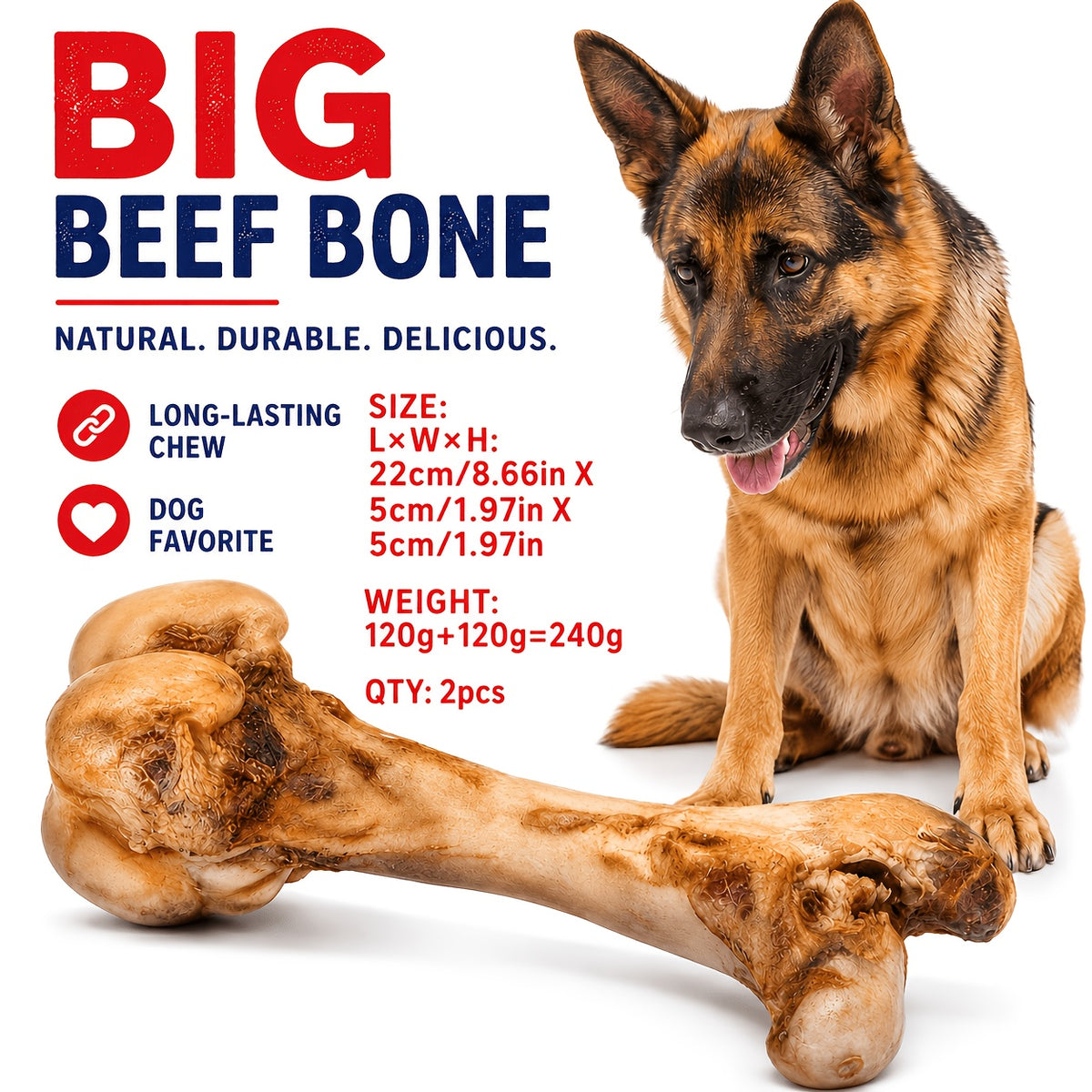 Beef Bone Dog Chews with S, L and Gift Package Options, Bone Treat Selection for Supervised Chewing Sessions and At-Home Dog Reward Routines