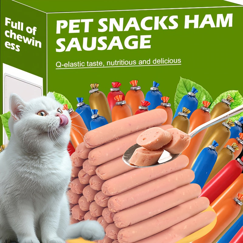 Cat Sausage Treats, Soft Snack Sticks in 16 or 32 Count Packs for Training Rewards and Bonding, Plus Chicken Duck Beef Fish Mixed Flavor Option