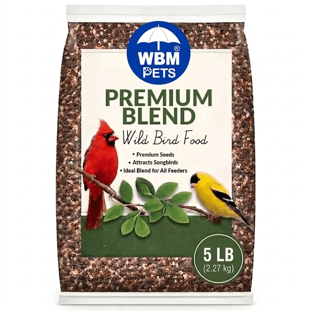Songbird Seed 5 lb Bag, Wild Bird Food for Outdoor Hanging Feeders, Lawn Feeding Stands and Ground Feeders for Year-Round Backyard Birdwatching