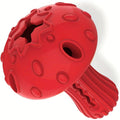 Treat Dispensing Dog Toy in Mushroom Shape, Beef-Scented Rubber Puzzle Chew for Medium and Large Dogs, 3.9 x 5.1 Inches in Red or Yellow
