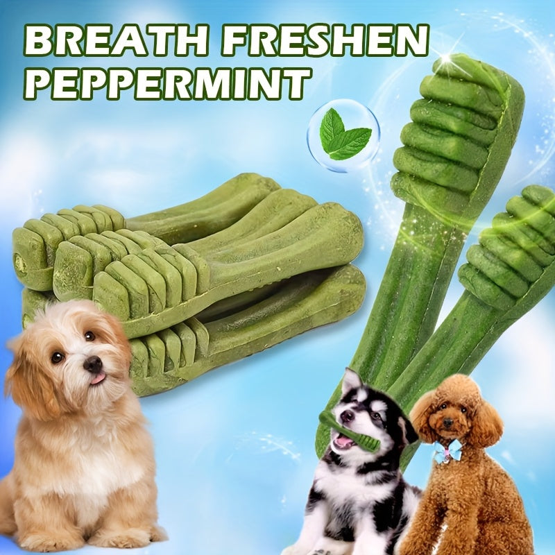 Beef-Flavored Dog Dental Chews, 6 Toothbrush-Shaped Chew Treats for Medium and Large Dogs, Textured Snacks for Supervised Reward Time