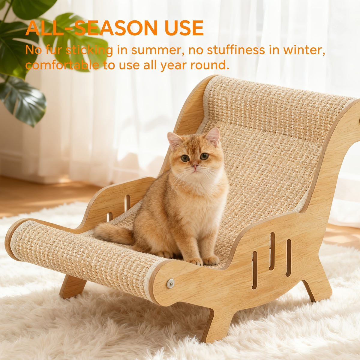 Cat Scratching Chair with Sisal Rope, Durable Cat Lounge Sofa for Indoor Scratching and Resting, Sturdy Everyday Pet Furniture