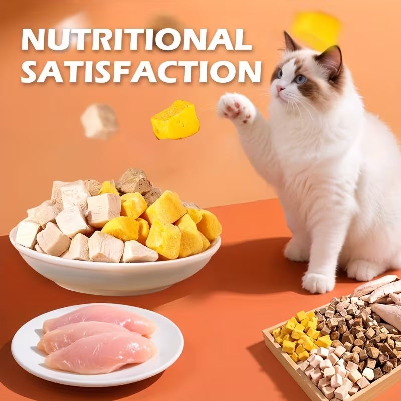 Triple Freeze-Dried Dog Treats, 150g Chicken, Beef Liver and Egg Yolk Snack Mix for Small and Medium Dogs, Supervised Training Rewards
