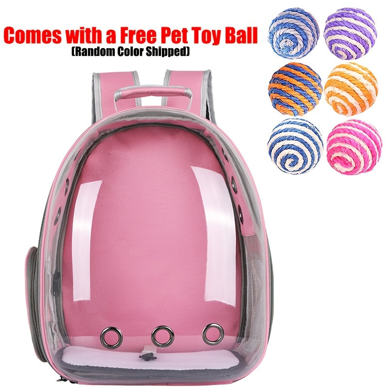 Transparent Capsule Cat Backpack, Breathable Portable Pet Carrier for Everyday Outings and Vet Visits, One-Size Pink and Black Style Options