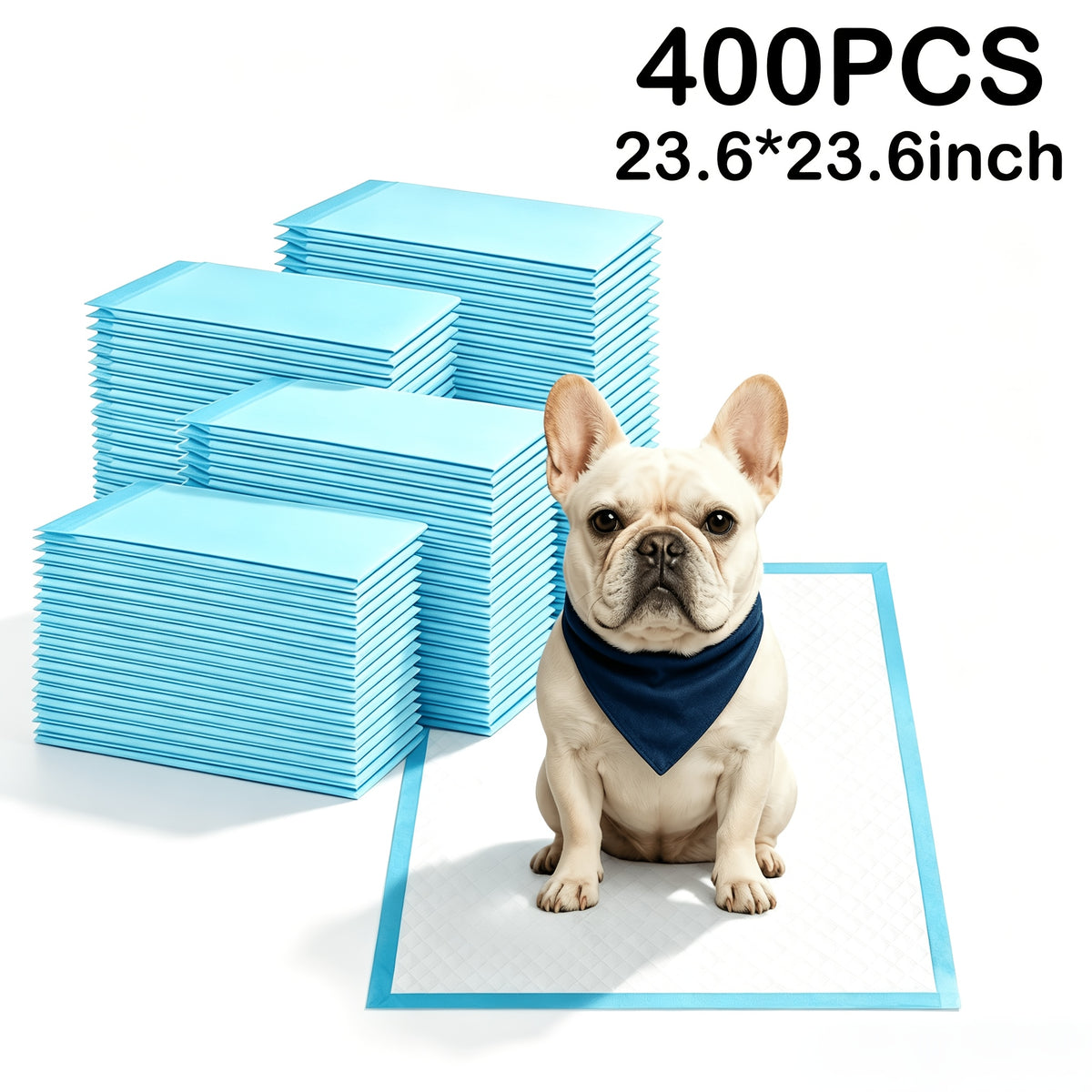 Dog Pee Pads Bulk Packs, 23.6 x 23.6 Inch Disposable Absorbent Puppy Training Pads with Odor Control and Leak Protection, 200 or 400 Count