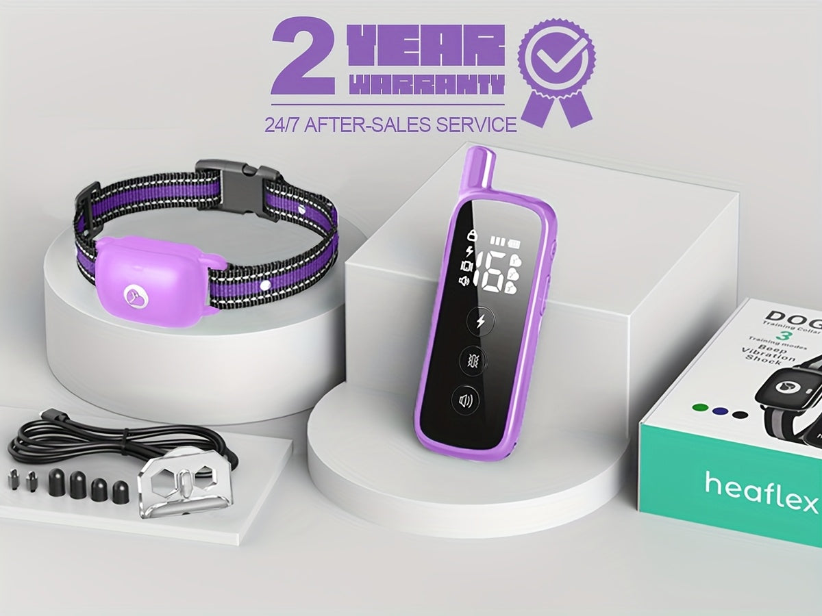 Dog Training Collar with Keypad Lock, 2600ft Listed Remote Range, Rechargeable Beep, Vibration and Static Modes, Orange or Purple Options for 1 to 3 Dogs