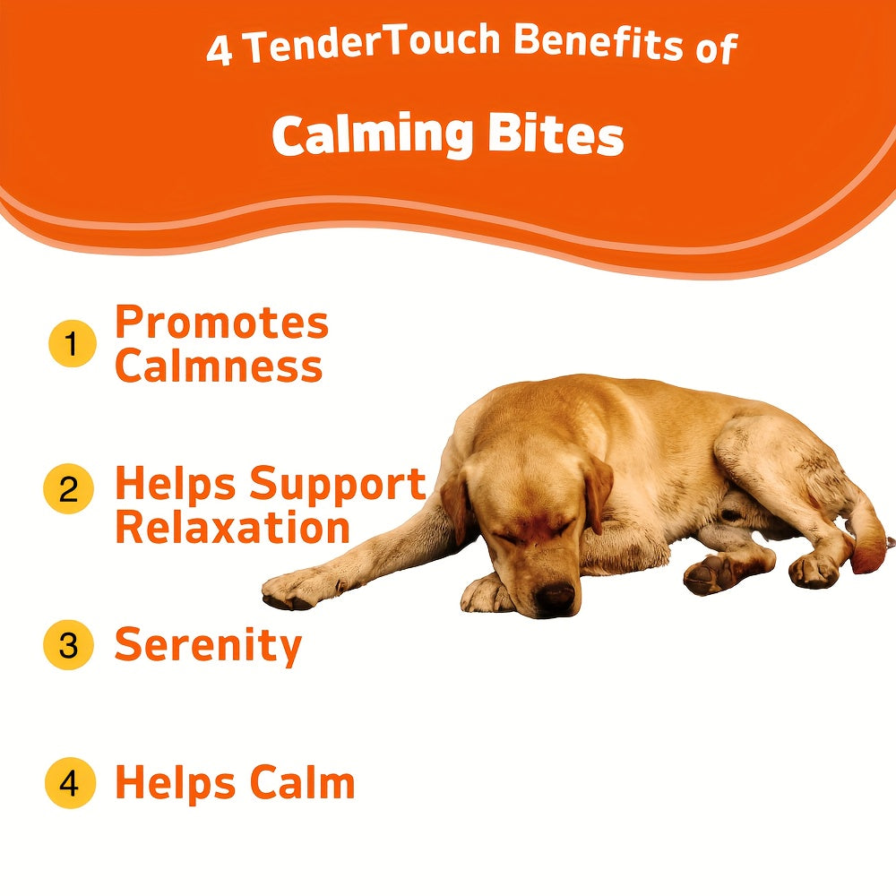 Dog Calming Chews by TenderTouch, 120-Count Canine Supplement in Chewable Format for Owner-Managed Relaxation and Wellness Routines