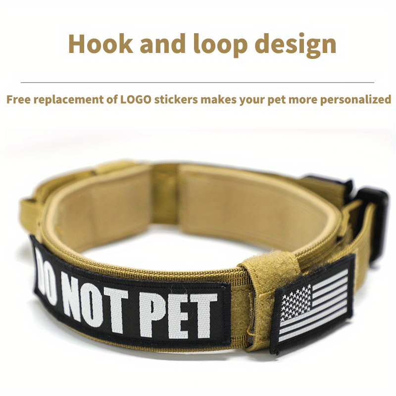 Wide Tactical Dog Collar 1.8 Inch with Control Handle, Quick-Release Metal Buckle and D-Ring, Nylon Walking and Training Collar for Medium and Large Dogs