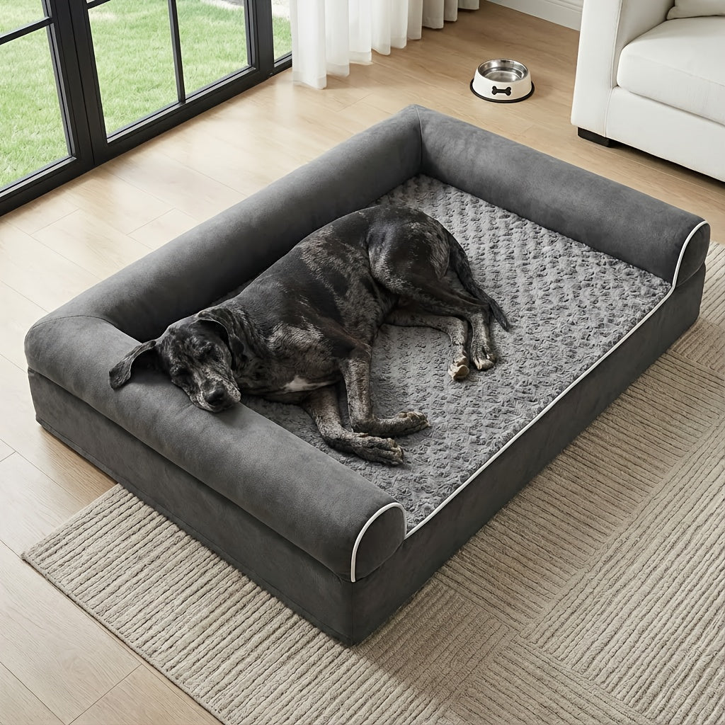 Orthopedic Dog Crate Bed for Extra Large Dogs with Removable Washable Cover, S to XXXXL Size Options for Everyday Indoor Rest