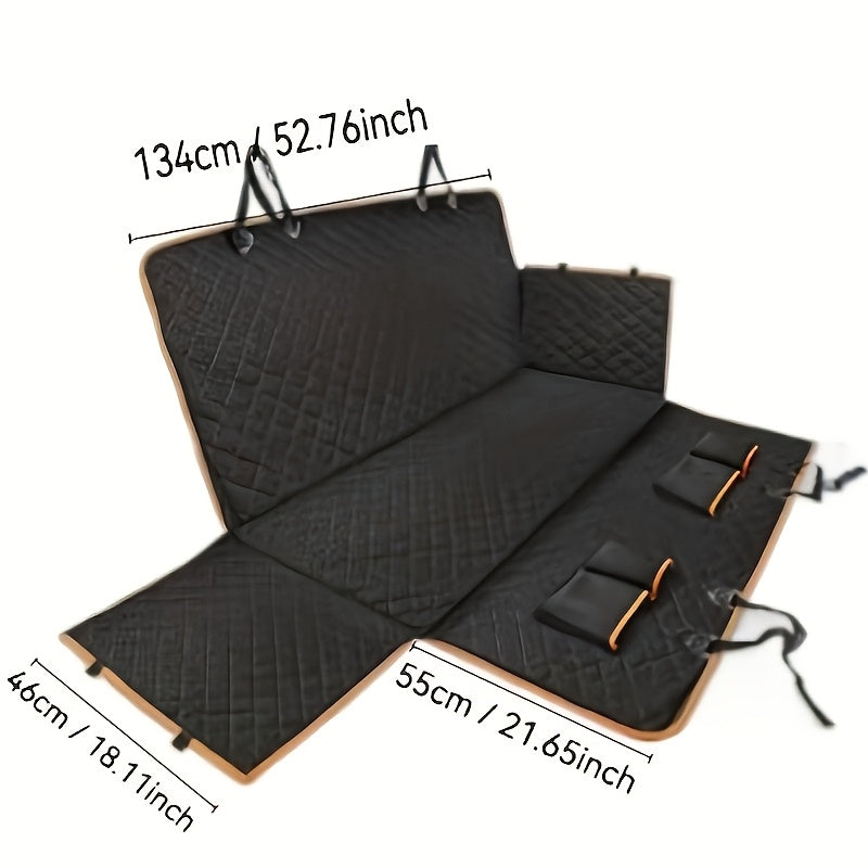 Four Pocket Dog Car Seat Cover, Full-Coverage Stain-Resistant Pet Travel Mat with Black Style Option for Everyday Drives and Road Trip Seat Protection