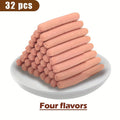 Dog Sausage Treats 32 Pack, Individually Wrapped Chewy Snack Sticks for Supervised Training Rewards, Everyday Treat Time and Holiday Dog Gifts