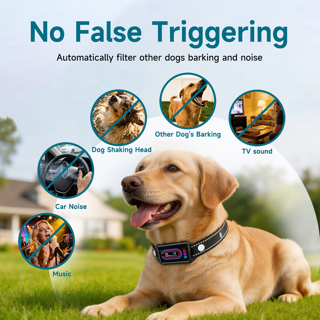 Magnetic Charging Bark Collar for Dogs with 9 Sensitivity Levels, Adjustable Fit, Vibration and Switchable Static Mode, 1 or 2 Pack Options