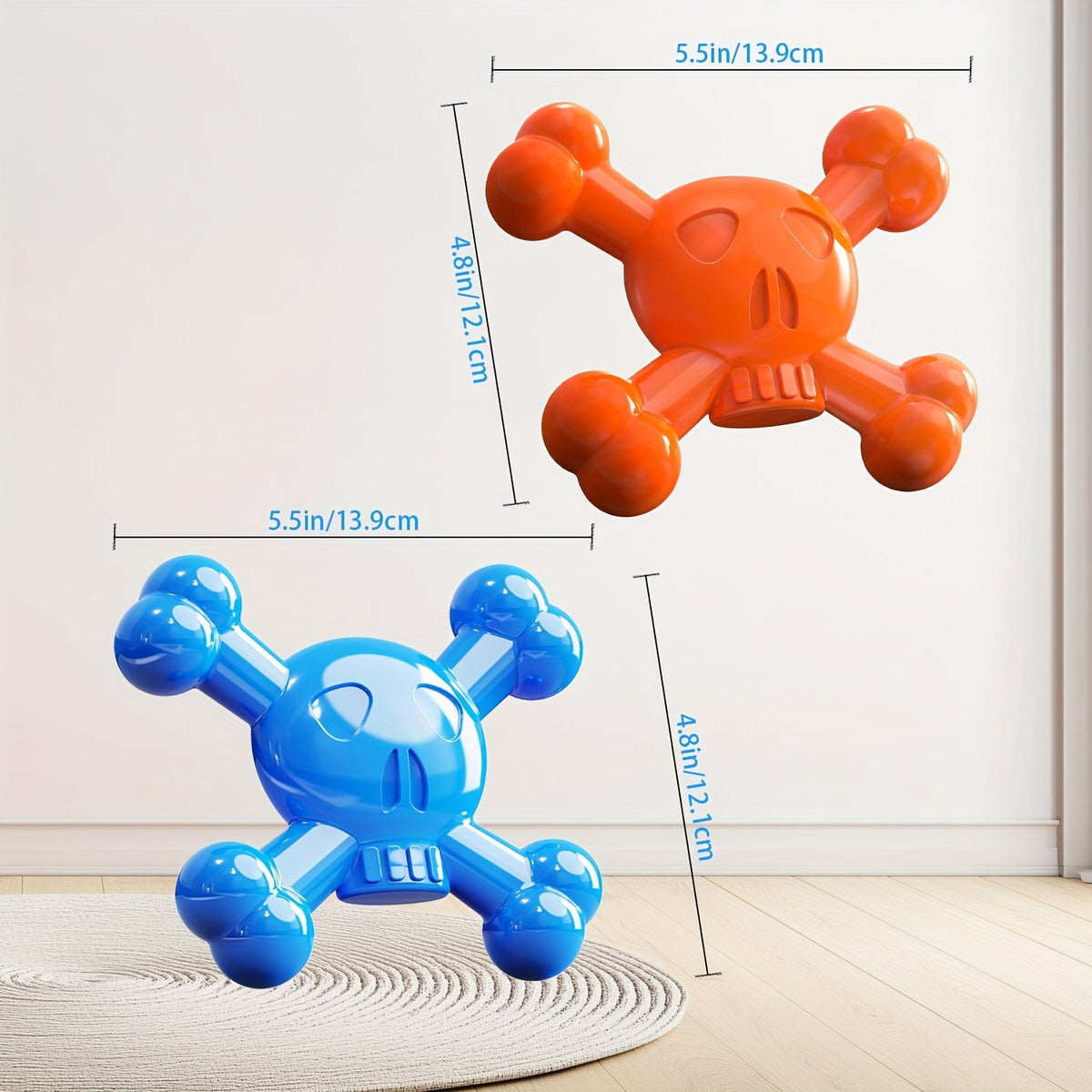 Heavy Duty Nylon Dog Chew Bone in Blue or Orange, Chewing Toy for Medium Dogs and Supervised Everyday Play, Pet Enrichment Gift