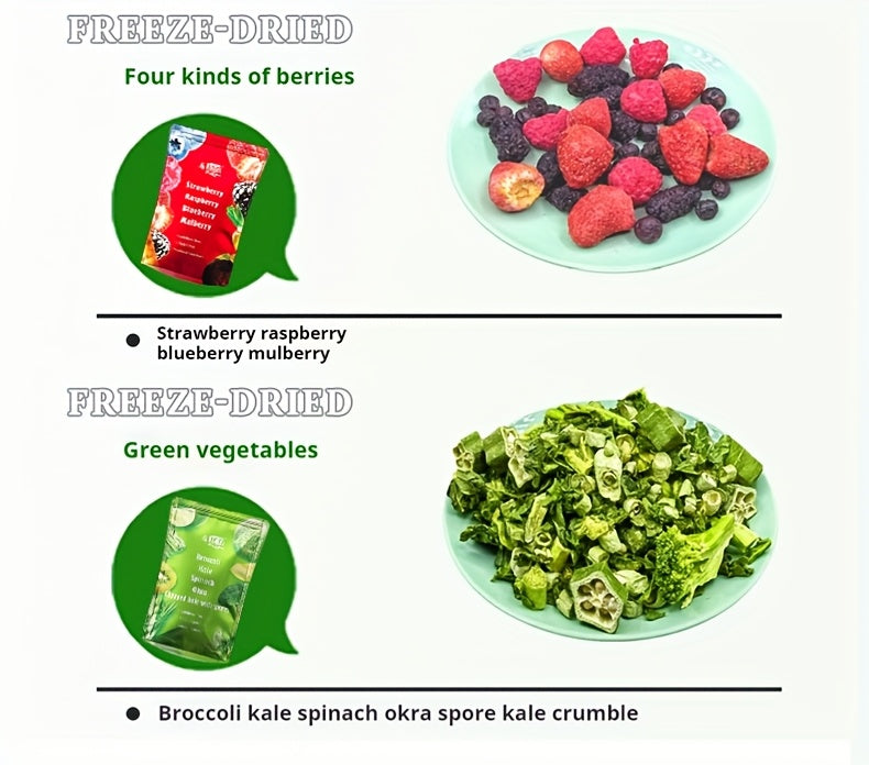 Freeze Dried Dog Treats with Fruit and Vegetable Options, Six Selectable Snack Styles for Supervised Training Rewards and Dog Food Toppers
