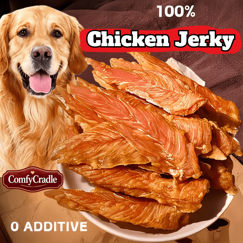 Chicken Jerky for Dogs 200g, Dried Chicken Dog Treats for Supervised Training Rewards, Everyday Snack Time and Dog Lover Gift Baskets