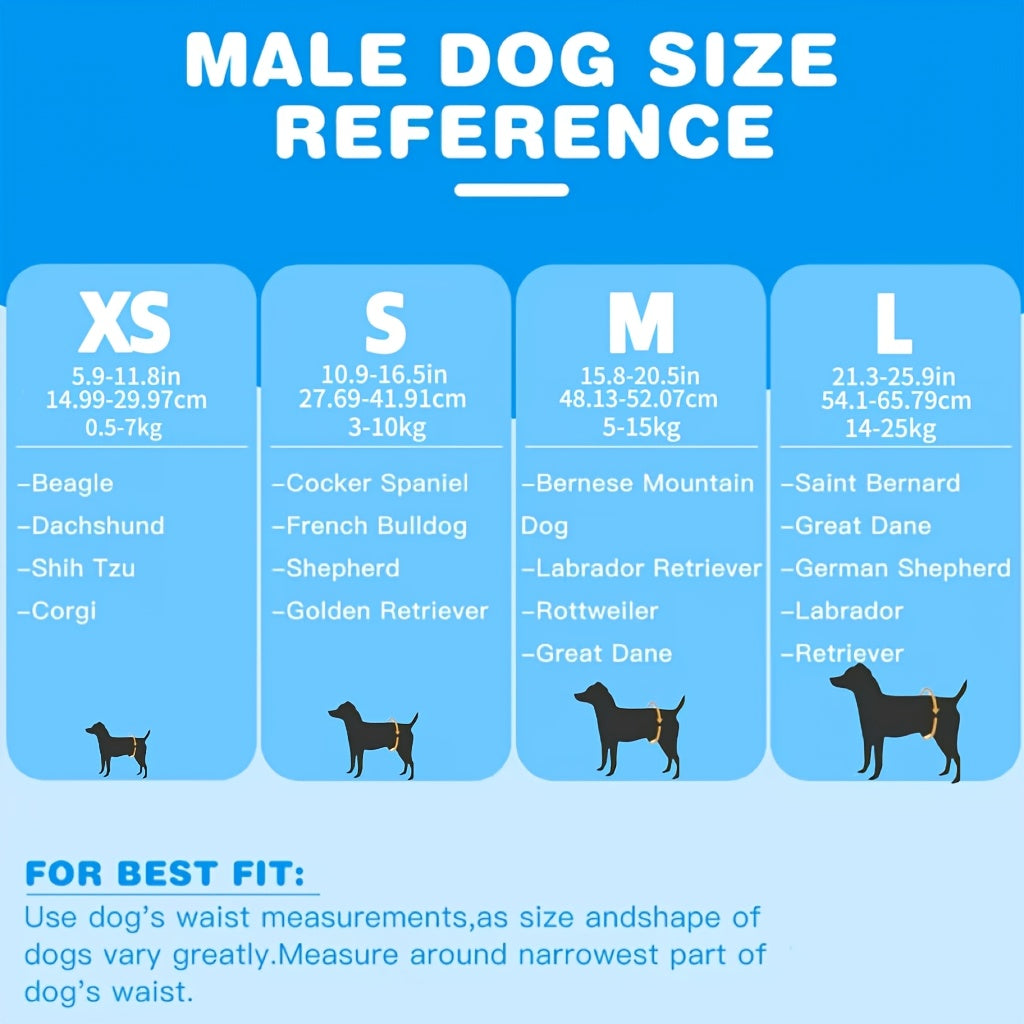 Dog Diapers for Male or Female Dogs, 50 Disposable Absorbent Pet Nappies in XS S M L for Puppy and Senior Dog Indoor Accident Care