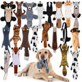 No Stuffing Dog Toys, 10 or 20 Pack Random Animal Plush Set with Crinkle and Squeaky Sounds for Supervised Indoor Play and Dog Birthday Gifts