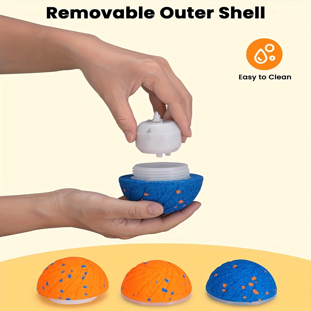 Automatic Moving Dog Ball, 3.2-Inch E-TPU Motion Activated Rolling and Bouncing Toy for Medium and Large Dogs, Blue or Orange Chase Play