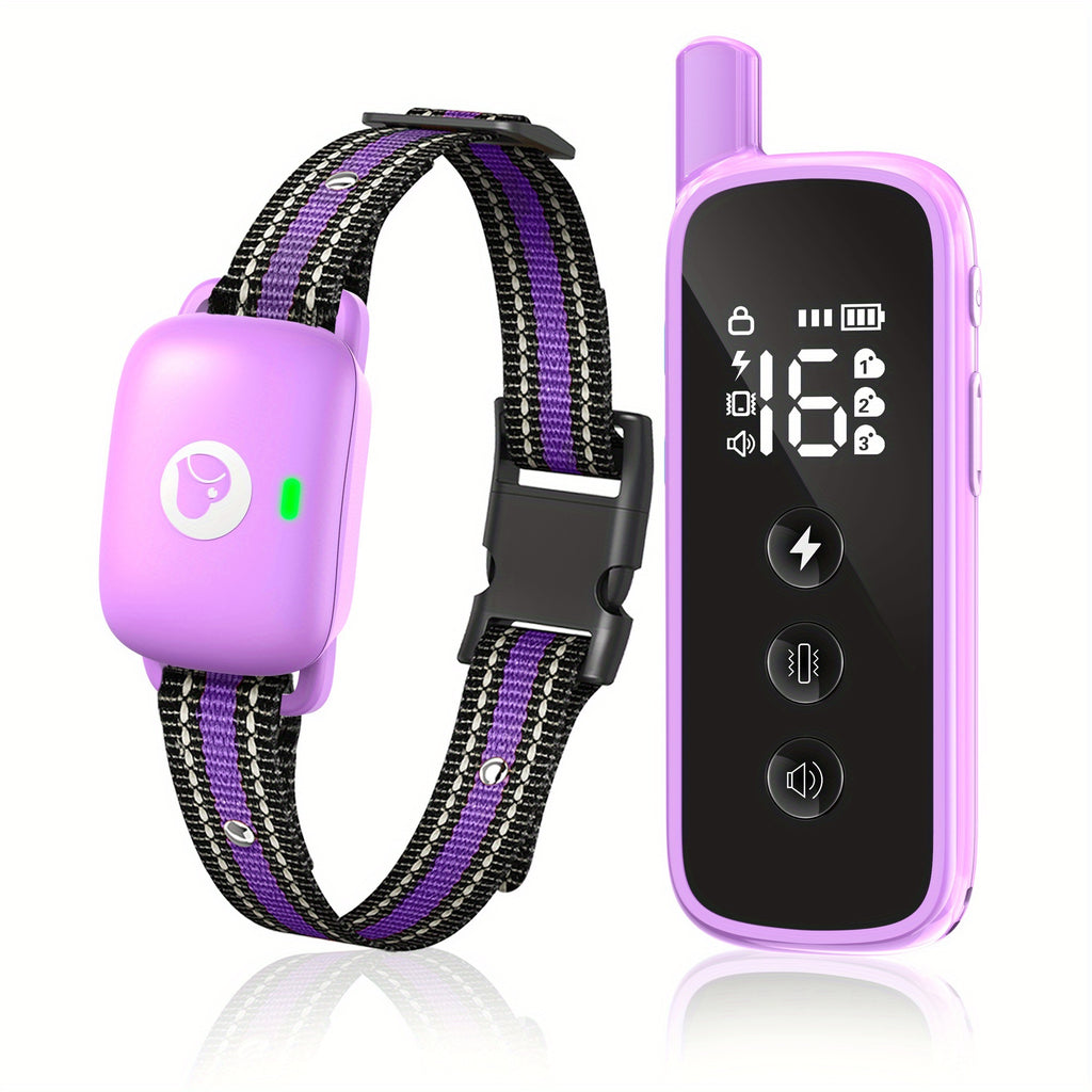 Dog Training Collar with Keypad Lock, 2600ft Listed Remote Range, Rechargeable Beep, Vibration and Static Modes, Orange or Purple Options for 1 to 3 Dogs