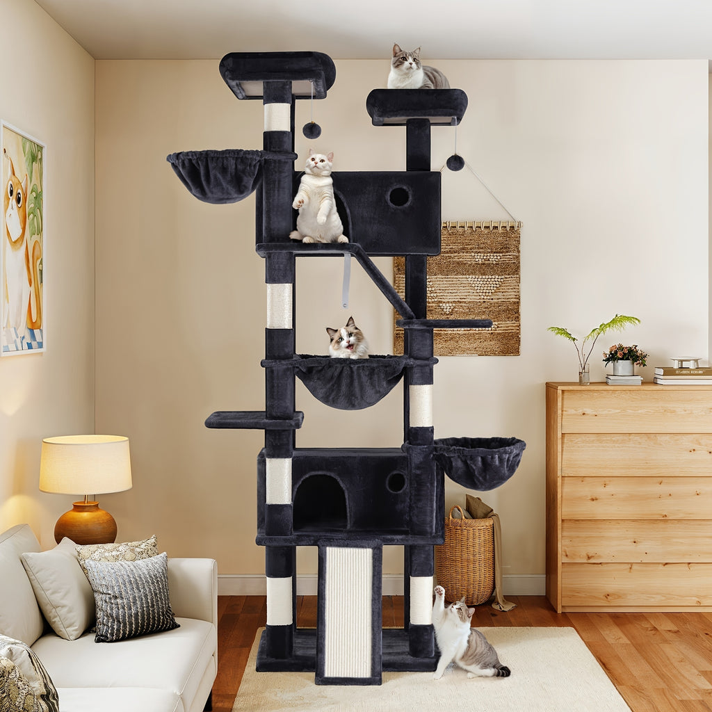 Multi-Size Cat Tree Tower for Indoor Cats, 36 65 68 or 81 Inch Multi-Level Pet Furniture with Sisal Scratching Posts and Plush Resting Areas
