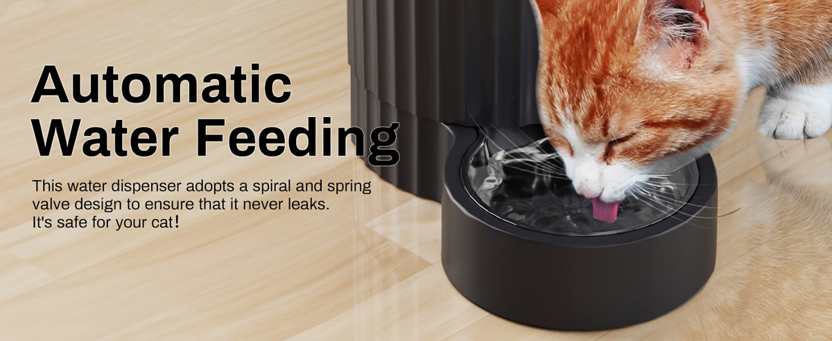 3L Gravity Pet Feeder and Water Dispenser for Cats and Dogs, Stainless Steel Design Without Battery, Black Gray or Blue for Daily Home Care