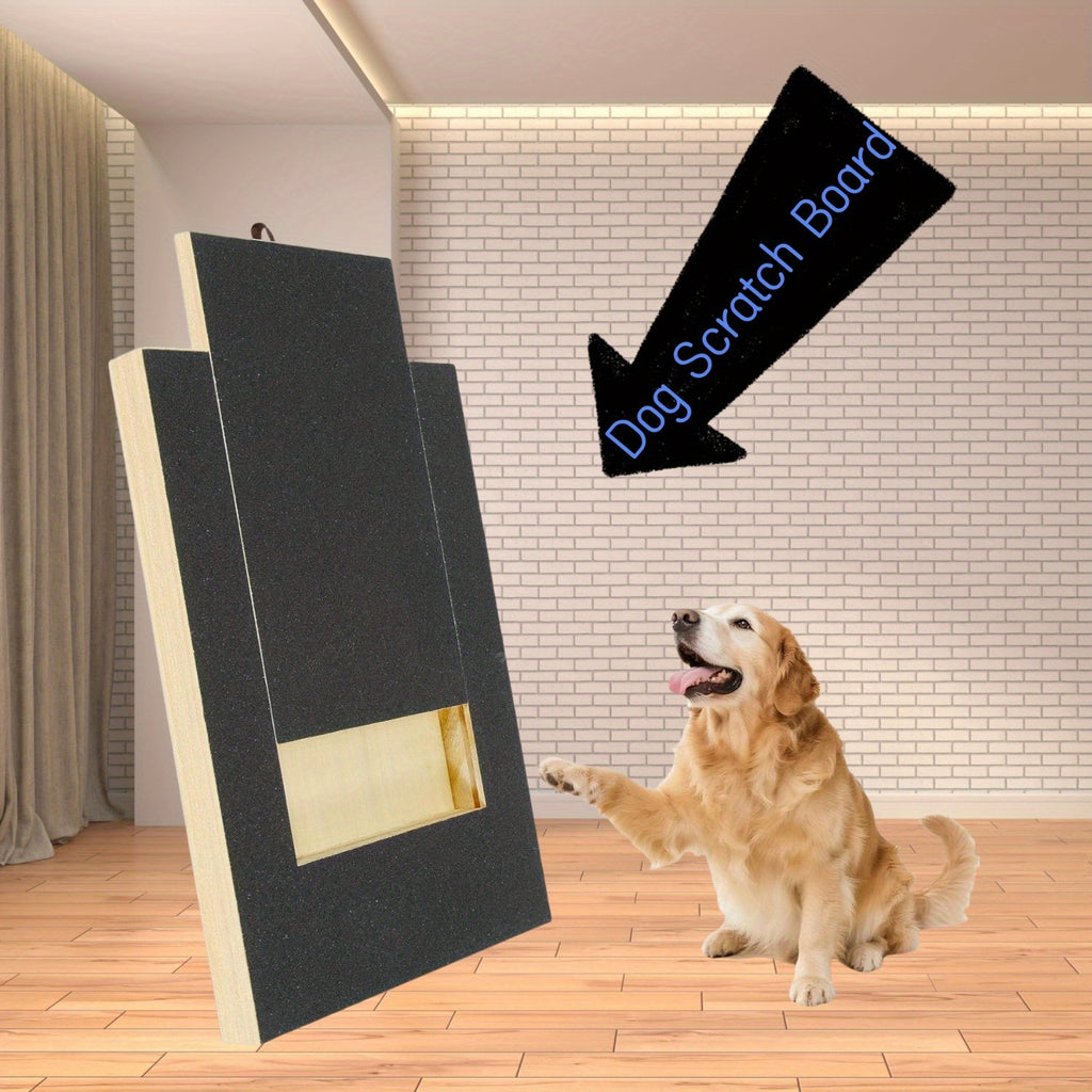 Dog Nail Scratch Board with Adjustable Bracket, Foldable Paw Filing Pad with 3 Angles from 45–65 Degrees and 2 Sandpaper Sheets for Home Grooming