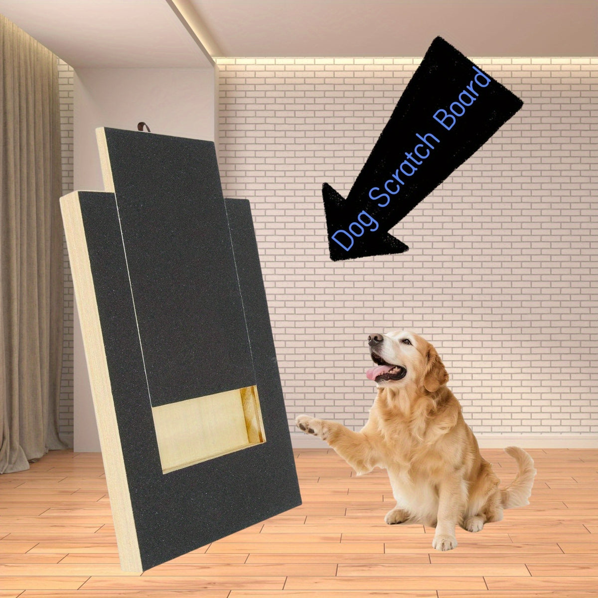 Dog Nail Scratch Board with Adjustable Bracket, Foldable Paw Filing Pad with 3 Angles from 45–65 Degrees and 2 Sandpaper Sheets for Home Grooming