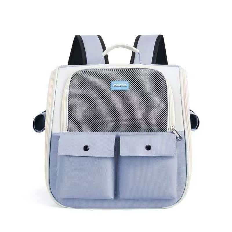 Front Opening Pet Carrier Backpack for Cats, Small Dogs and Puppies, Breathable Foldable Travel Bag with Safety Hook and Storage Pockets